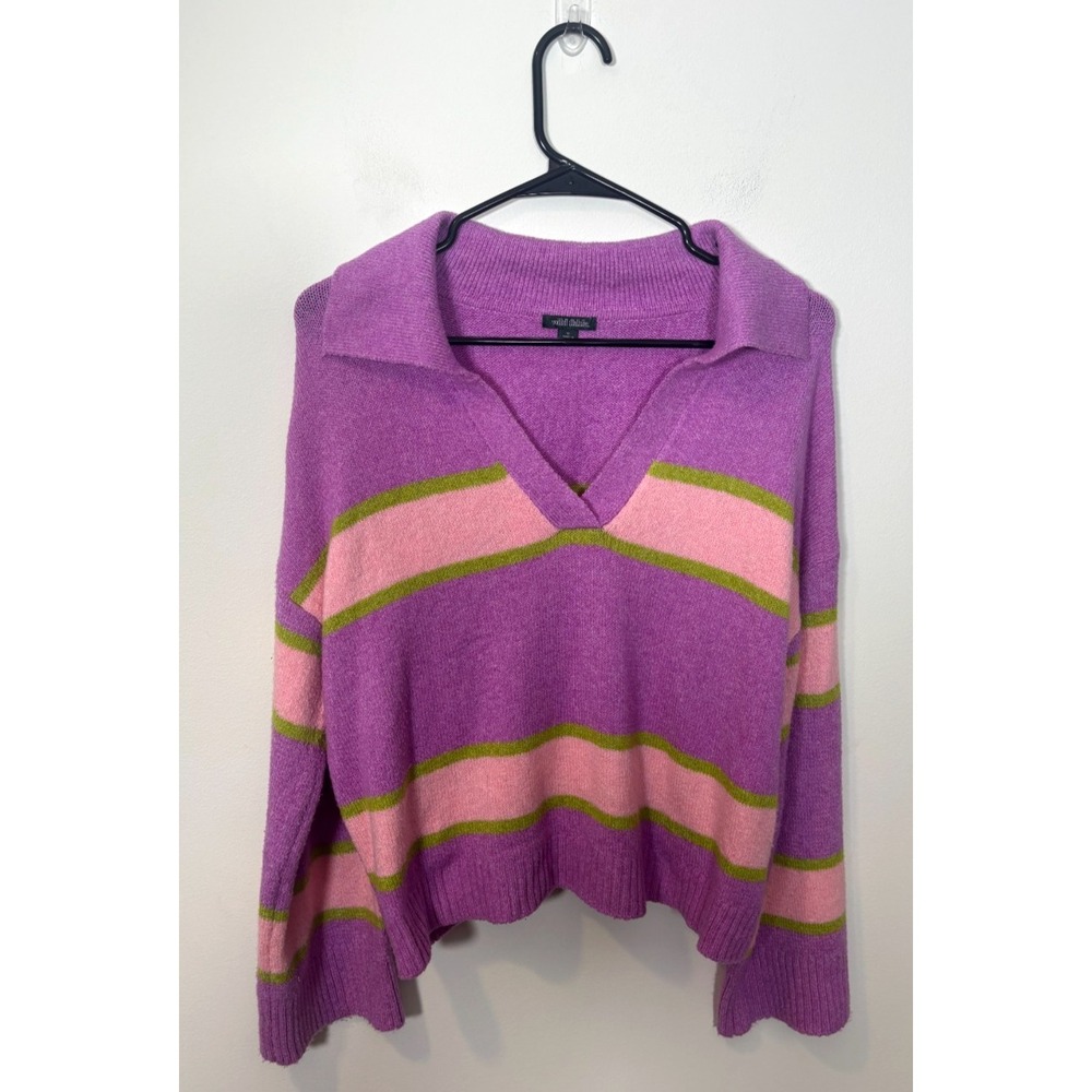 Wild Fable Women's Medium Cropped Striped Sweater